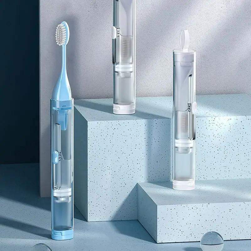 New In Travel Toothbrush Integrated Carry-On Toothware Mini Compact Portable Office Folding Toothbrush Set Eco Friendly Products