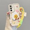 KEYSION Cartoon Cute Plush Embroidery Case for Samsung A55 5G A35 with Lanyard Silicone Shockproof Phone Cover for Galaxy A25 A15 5G