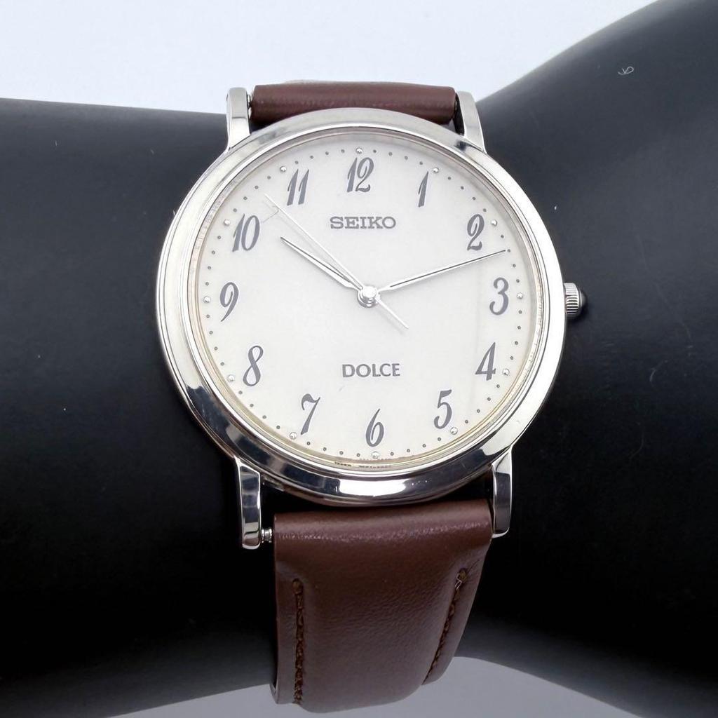 SEIKO DOLCE Sapphire Crystal Arabic Numerals Quartz Vintage Watch [Excellent Condition/ Working] 5E61-0A80
