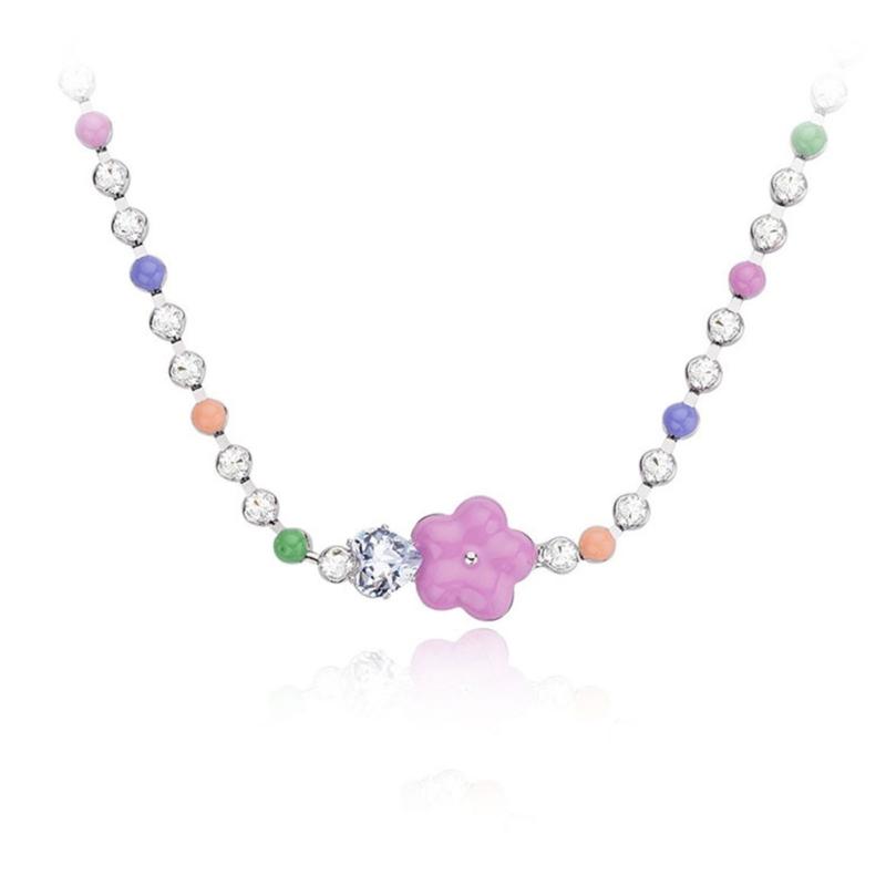 Crystal Beaded Necklace or Bracelets Adjustable Flower Charm Wrist Chain/Bangle Unique Statement Pieces for Girls Women