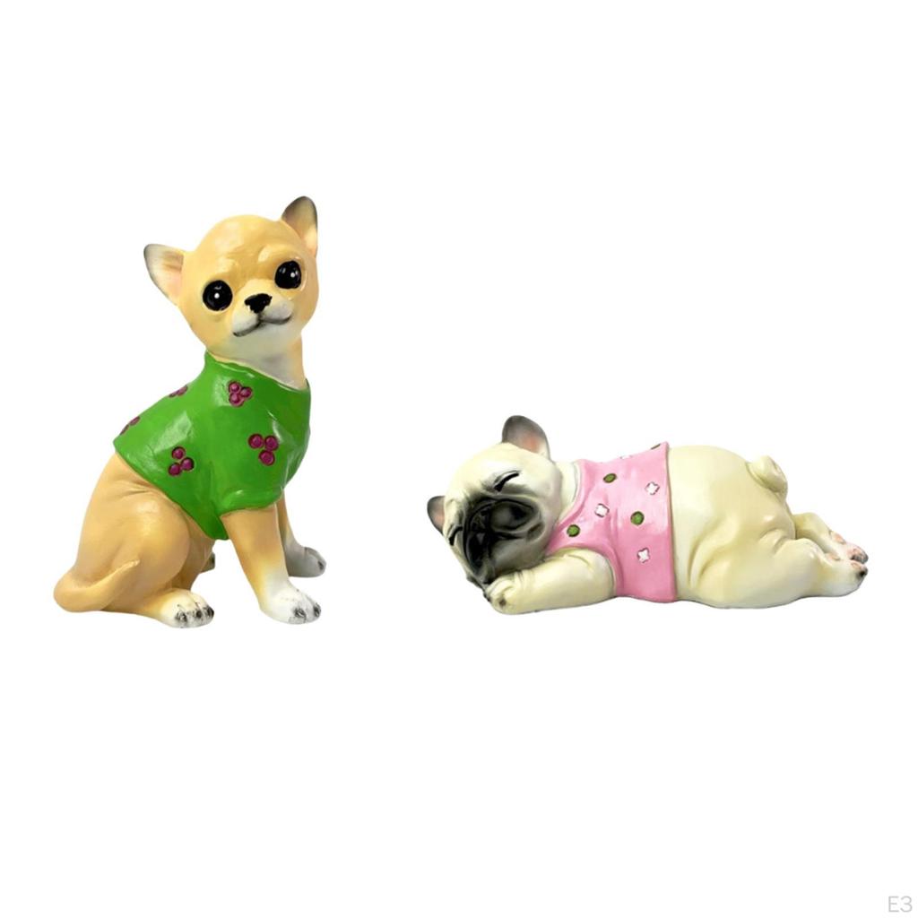 Dog Statue Animal Figurine Crafts Housewarming Gift Desktop Ornament Resin Sculpture for Balcony