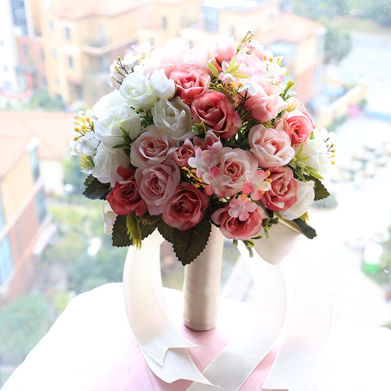 Korean Style Bridal Bouquet for Weddings - Artificial Flower Ball for Bridesmaids & Photo Props