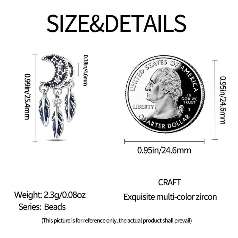 copperplated Dream Catcher Moon Bead Charms Compatible With Pandora BraceletsBangle Do It Yourself Ideal For Women Birthday Fine Jewellery Gift New
