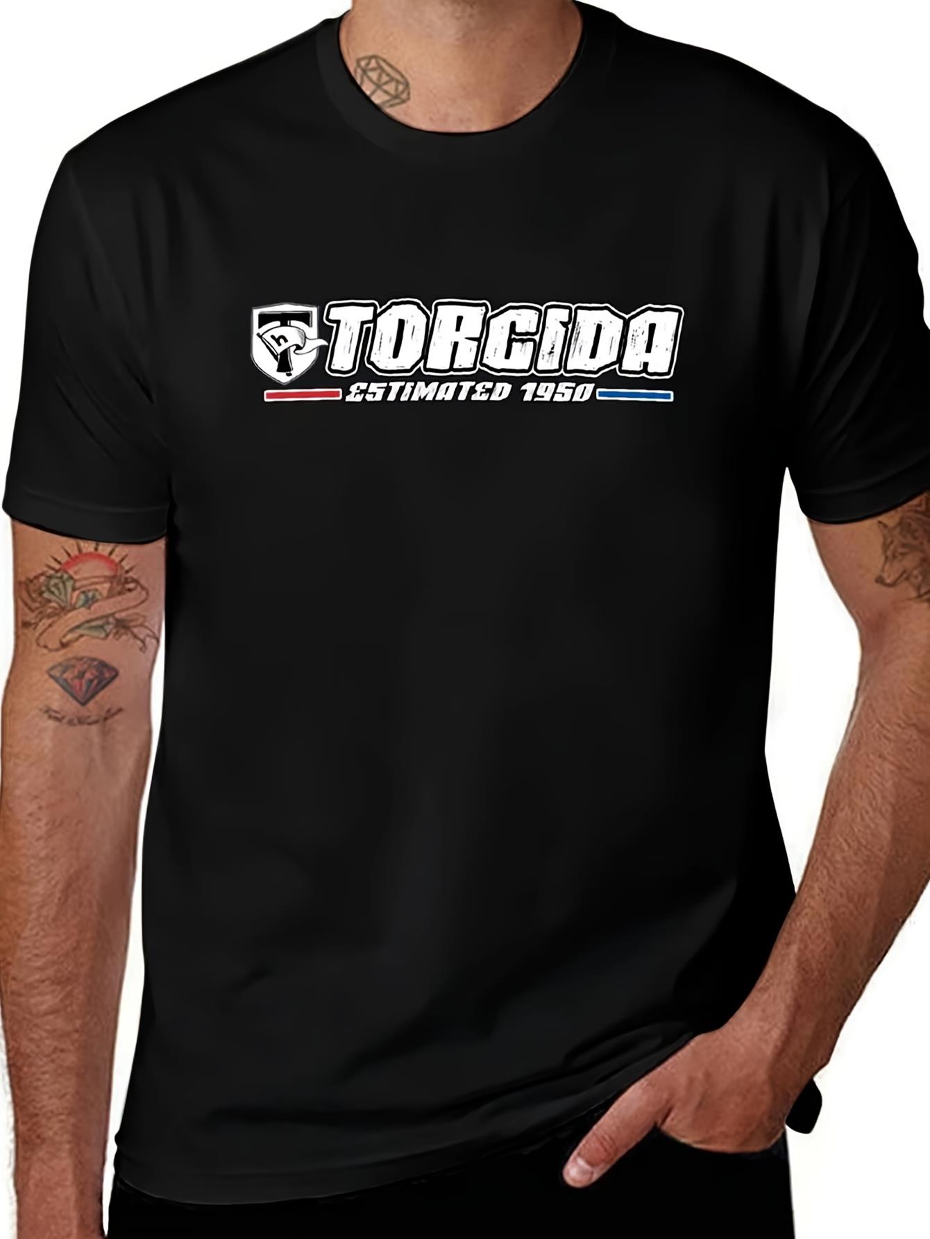 Vintage 1950 Torcida Logo T-Shirt in Black - Featuring a Classic Logo Design XXL