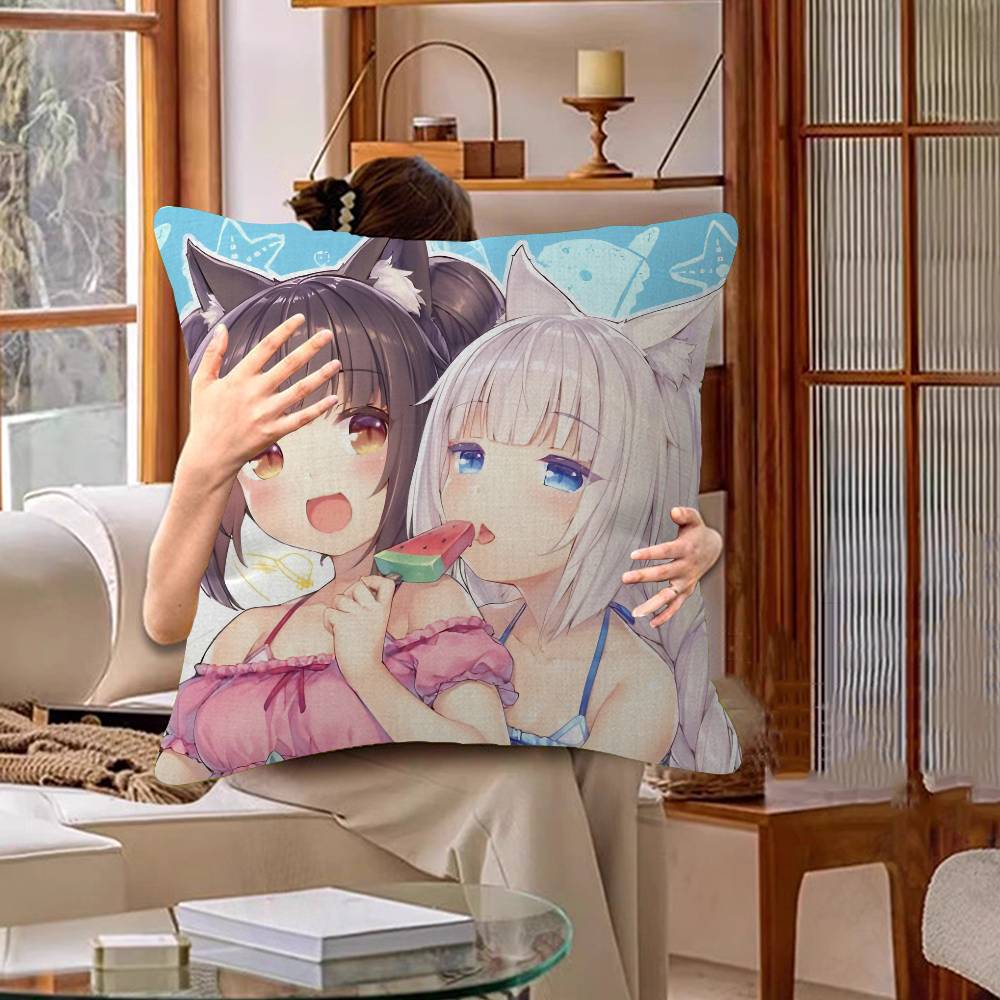 Cartoon Nekopara Pillow Anime Pillow Sofa Bed Head Pillow Cover Cushion Cover 45x45 Cm Fashion