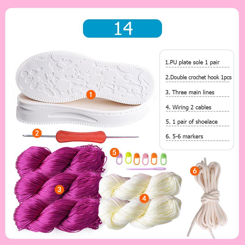 DIY Shoes Crocheted Material Hand-woven Summer Hook Soles Anti-kick Rubber Soles+Hollow Line Knitted Slippers Short Boots
