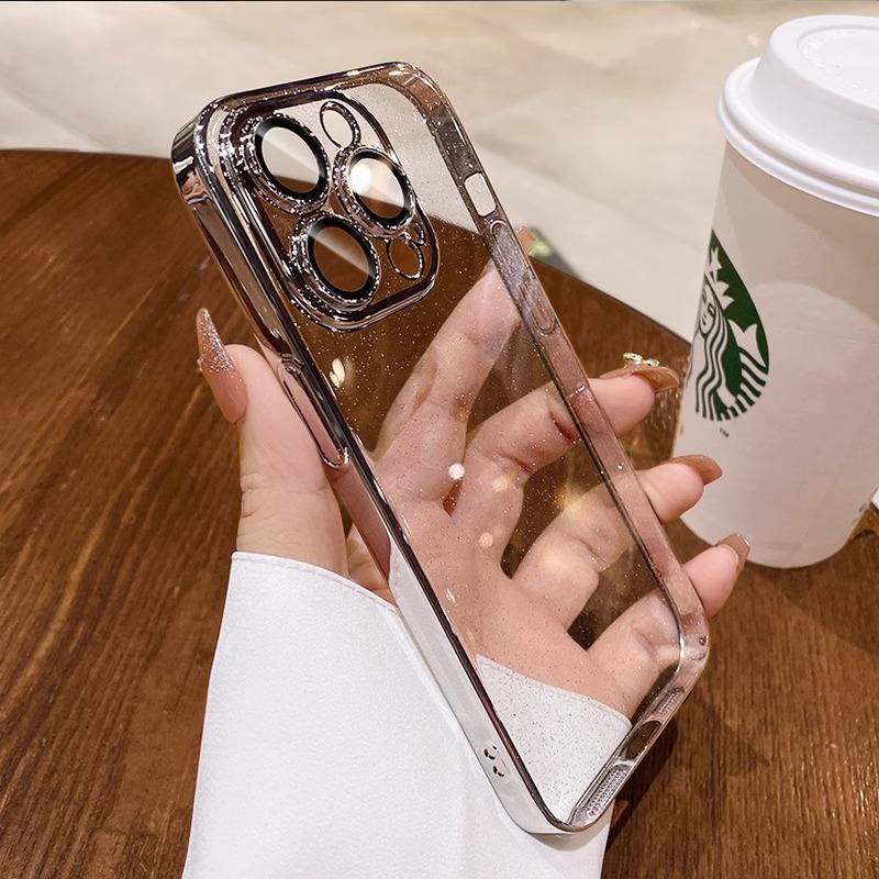 iPhone 17 Pro Max Glitter Electroplated Hard Case with Lens Film Protection