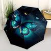 Schmetterling, Fantasy Automatischer Faltregenschirm 8 Rippen, Langlebiger Eisenrahmen, Helles Farbmuster Kompakter Reise-Regenschirm, Geeignet für Outdoor