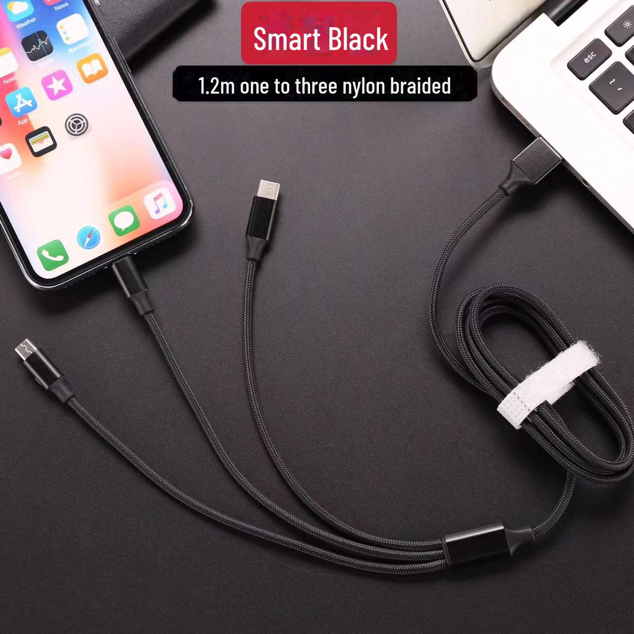 

Плетеный нейлоновый кабель передачи данных 3-в-1 для быстрой зарядки, небольшой подарок