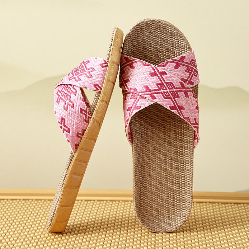 "Women's Non-Slip Silent Indoor Cotton & Linen Slippers"