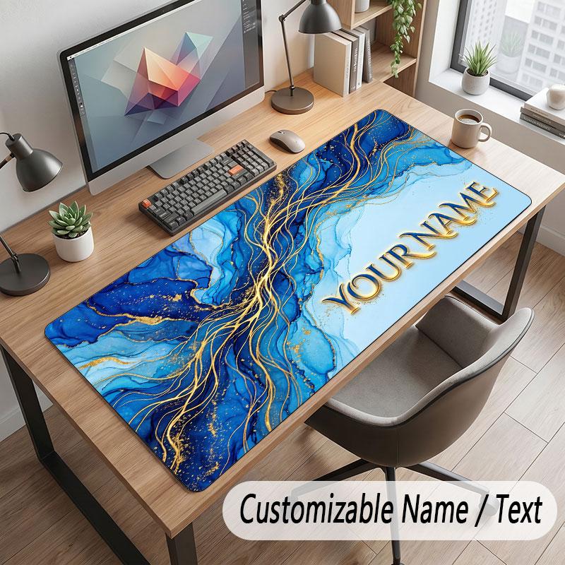 Decorative Artwork Theme Customized Mouse Pad Personalized Print Name Text Desk Mat For Home Office Table Decor