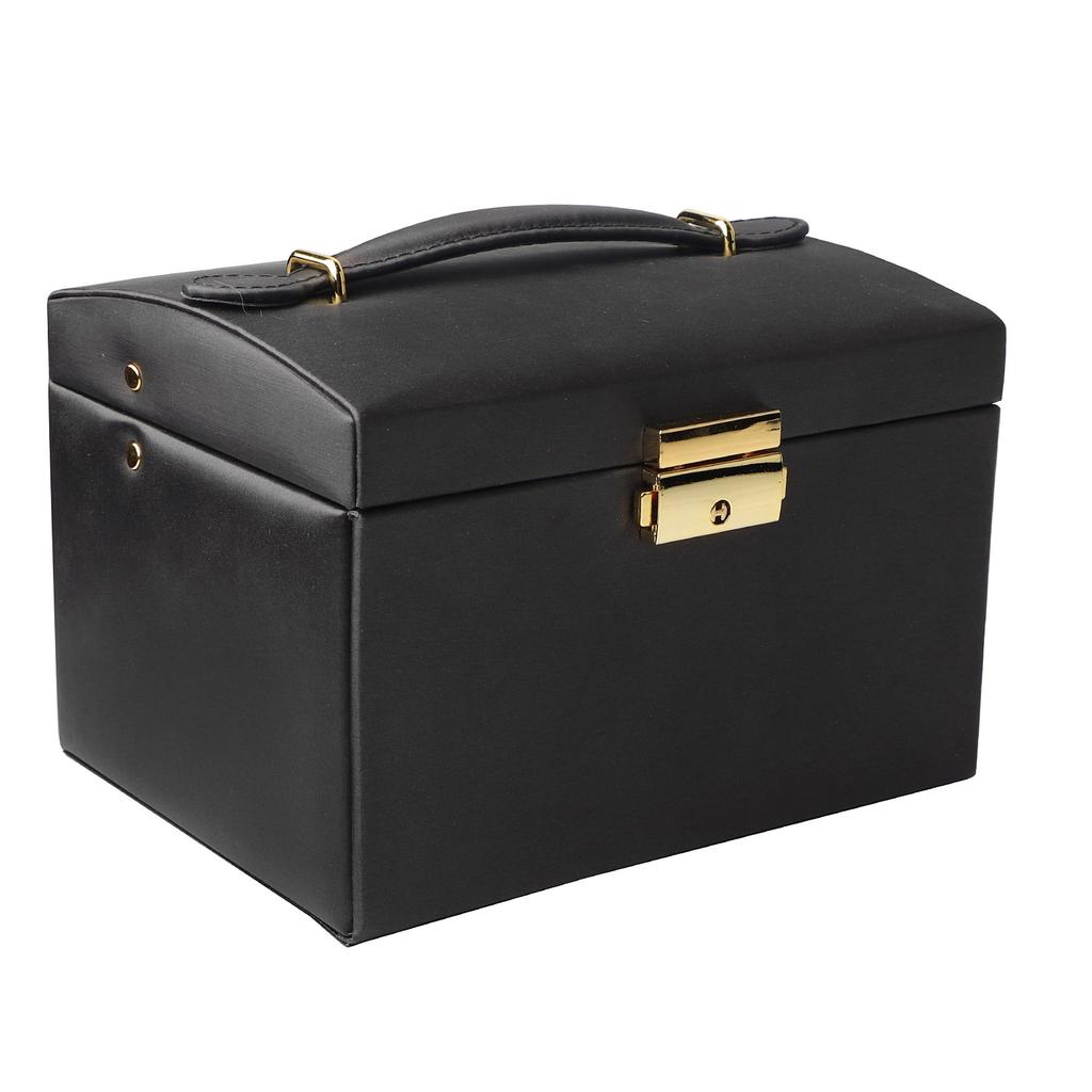 Three Layer Jewelry Storage Organizer Box PU Earring Necklace Display Case Cabinet White?