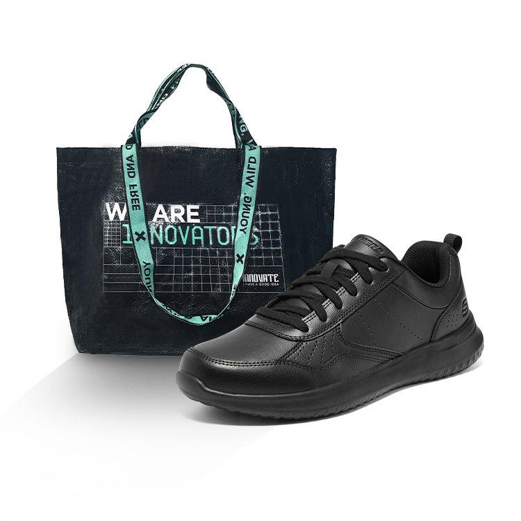 Skechers Delson 1.0 Business Comfortable Round Toe Lace-Up Soft Sole Wear-Resistant Low-Top Casual Shoes Men S All Black 210835-BBK
