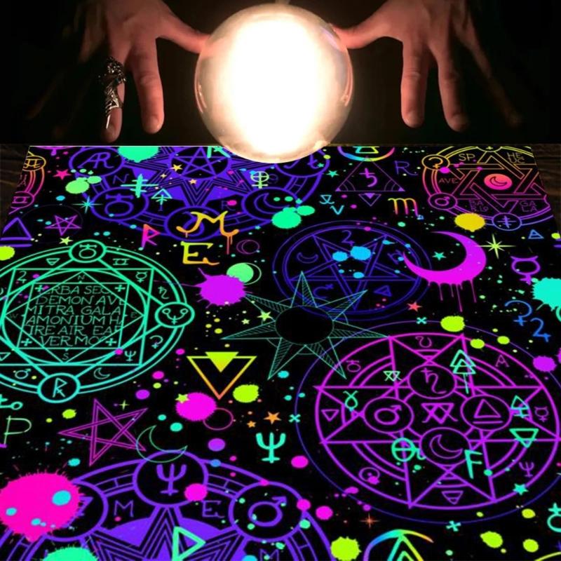 Astrology Tarots Table Altar Cloth Metaphysical Board Game Mat Pendulum Divinations Altar Tablecloth Board Game Card Pad