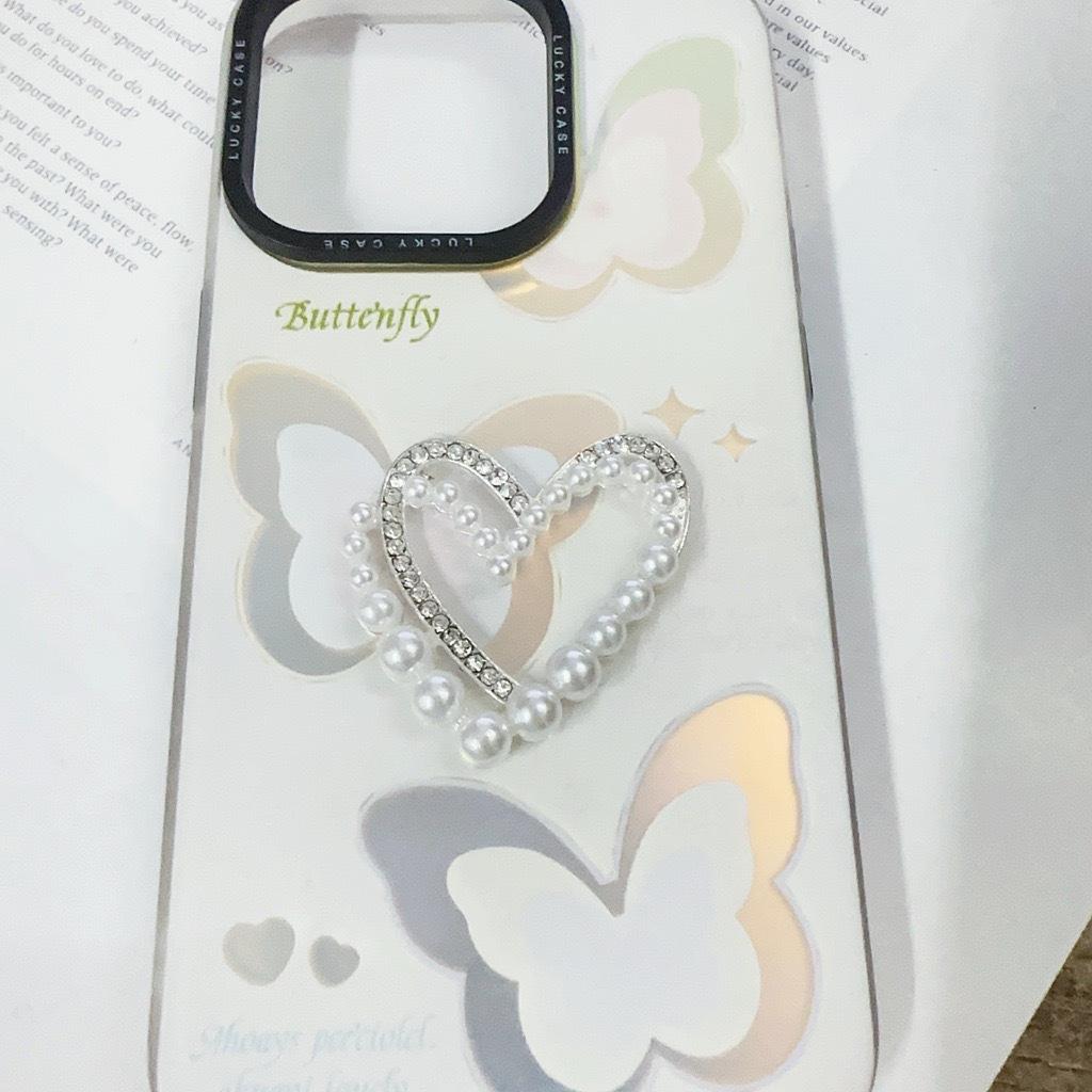 New diamond-encrusted pearl love DIY accessories mobile phone case beauty sticker diamond material shoe flower decoration spot