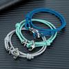 Nautical Men Anchor Bracelet Handmade Adjustable Surfering Rope Braslet Unfading 3mm Thin String Braclet Homme