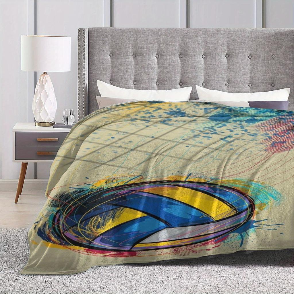 Volleyball-themed Pattern Flannel Printed Blanket Suitable for All Seasons Suitable for Living Room Office Sofa and Travel