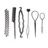 6 unidades/conjunto ferramentas de trança de penteado pull-through dispensador de agulha de cabelo pente de cabelo