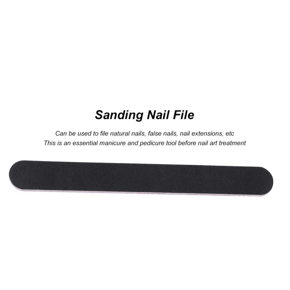 5Pcs Black Round Head Double Sided Nail File  DIY Nail Art Pretreatment Grinding