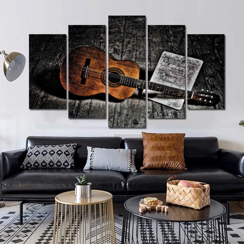 

Guitar Violin Posters Canvas Prints Graffiti Street Art Modern Home Decor Wall Pictures for Living Room Wall Painting Cuadros 20x35 20x45 20x55cm