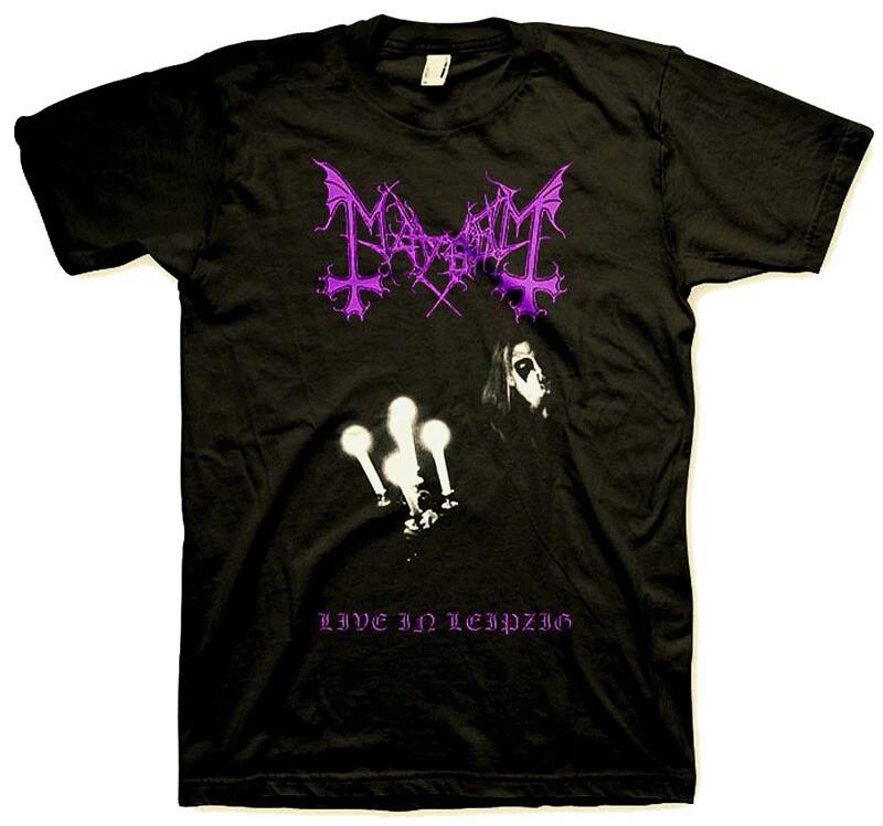 New Authentic Mayhem Leipzig Live Album Purple & Black Metal Gothic Band T-Shirt S