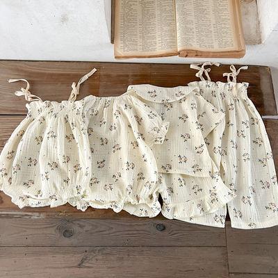 Korean Style Children Clothing Set Short Sleeved Cotton Printed T-Shirt+Shorts Newborn Baby Girls Clothing Suit For Summer