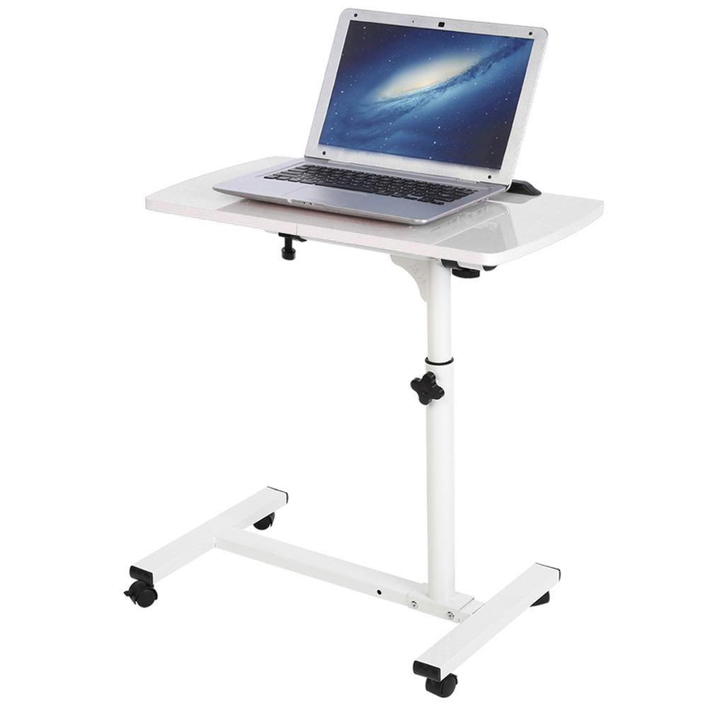 Portable Multifunctional Removable Laptop Desk with Wheels Bed Sofa Books Snack White