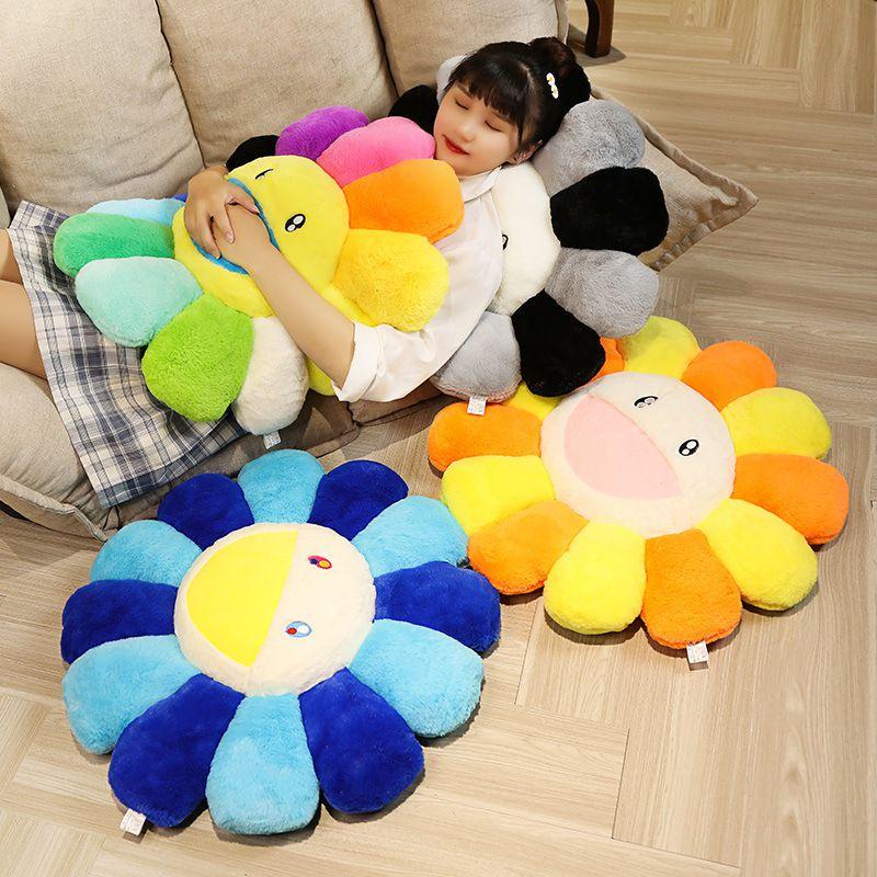 Colorful Takashi Murakami Rainbow Flower Pillow Plush Soft Toy For Kids And Collectors
