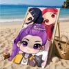 Custom Name KPop Cartoon Beach Towel Microfiber Beach Towel, Lightweight and Quick-Dry, for Summer Travel, Swimming Pool Gift