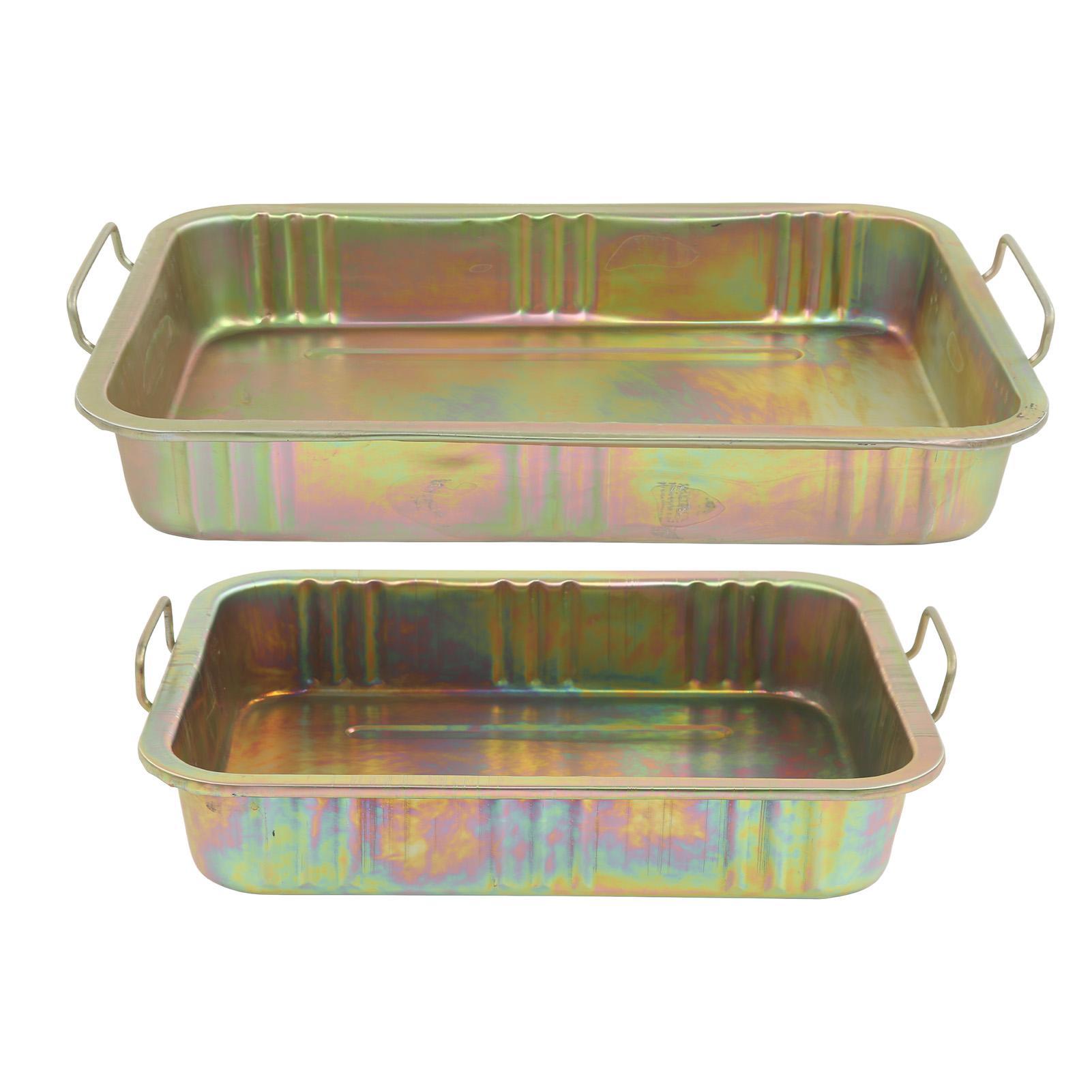 

Оцинкованный поддон для сбора масла, профессиональный металлический сливной контейнер, универсальный инструмент для ремонта автомобилей