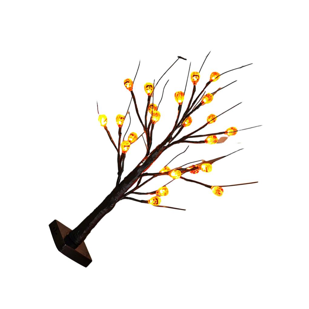 

Halloween Tree Festive Ambiance With Black Ghosts And LED Orange Light Sturdy 60cmthree spell silv