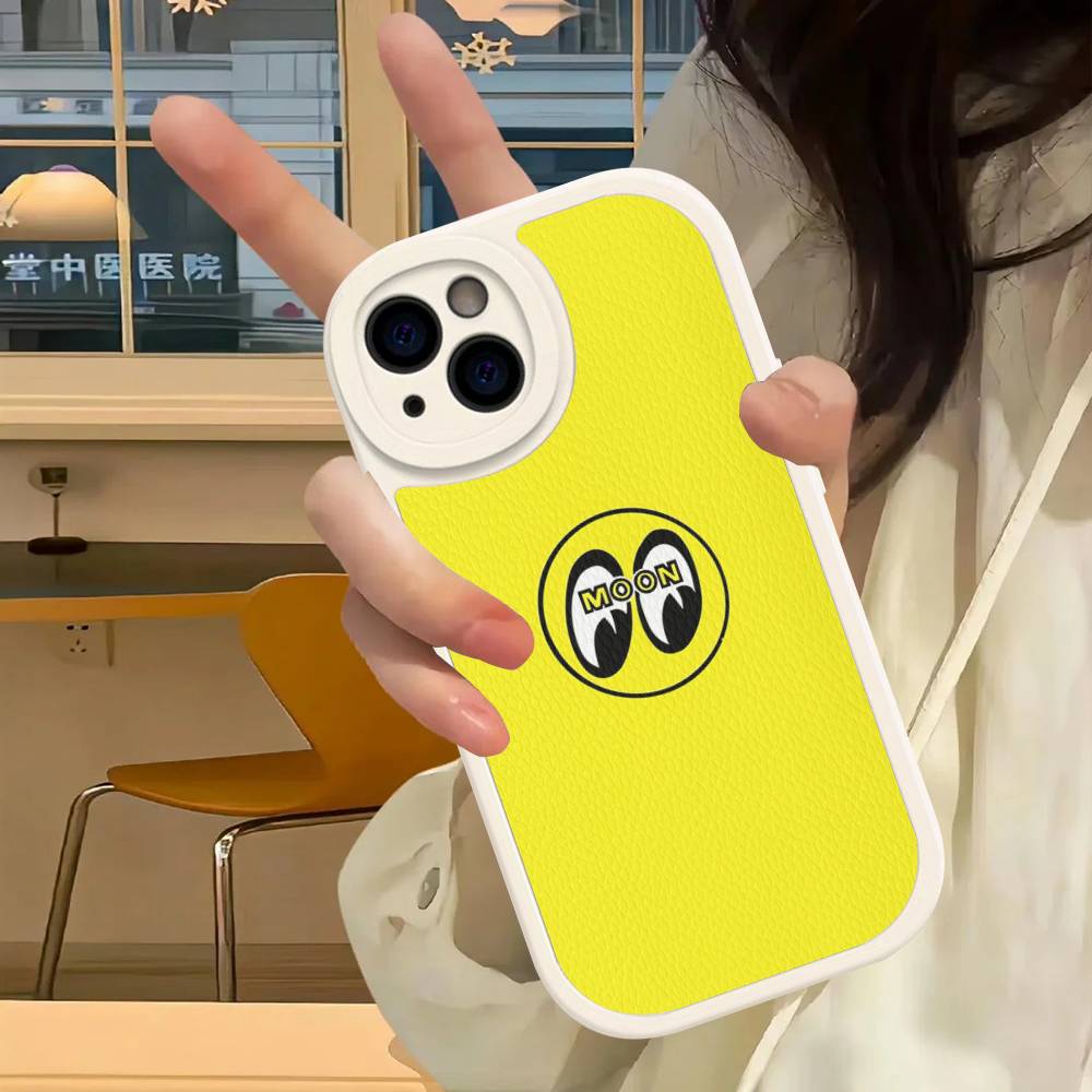 M-Moon-eyes Luxus Für IPhone 16 15 14 13 12 11 Pro Max Plus Stoßfest Leder Weiche Handyhülle