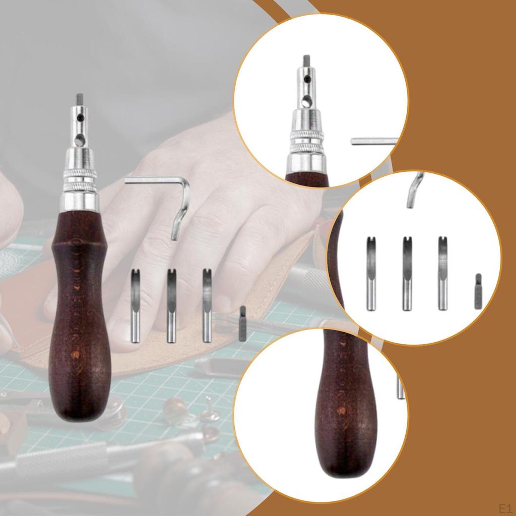 7 In 1, Leather Groover Tool Professional, Multifunction, Portable Sturdy Carving Cutting