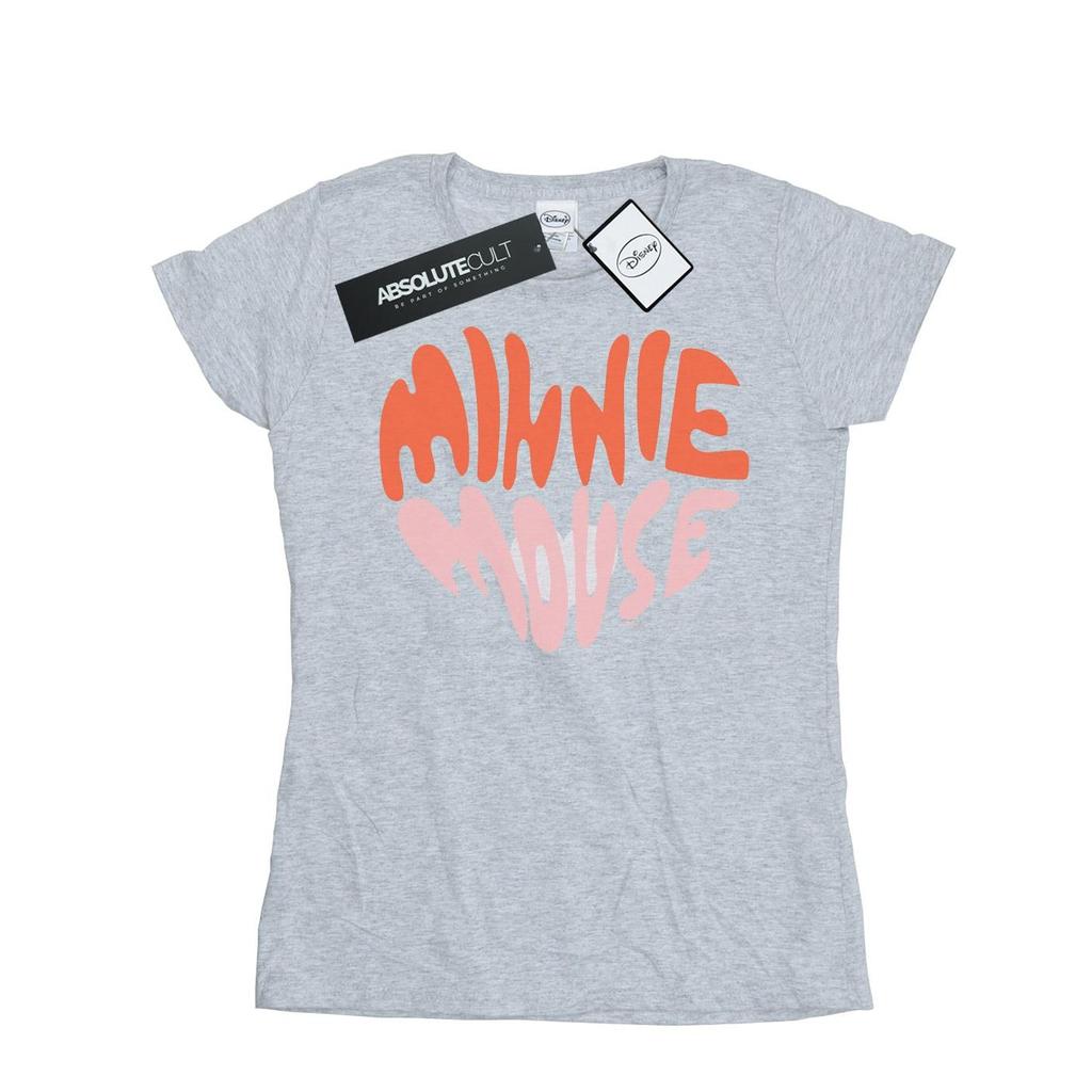 Disney Womens/Ladies Minnie Mouse Heart Shaped Cotton T-Shirt