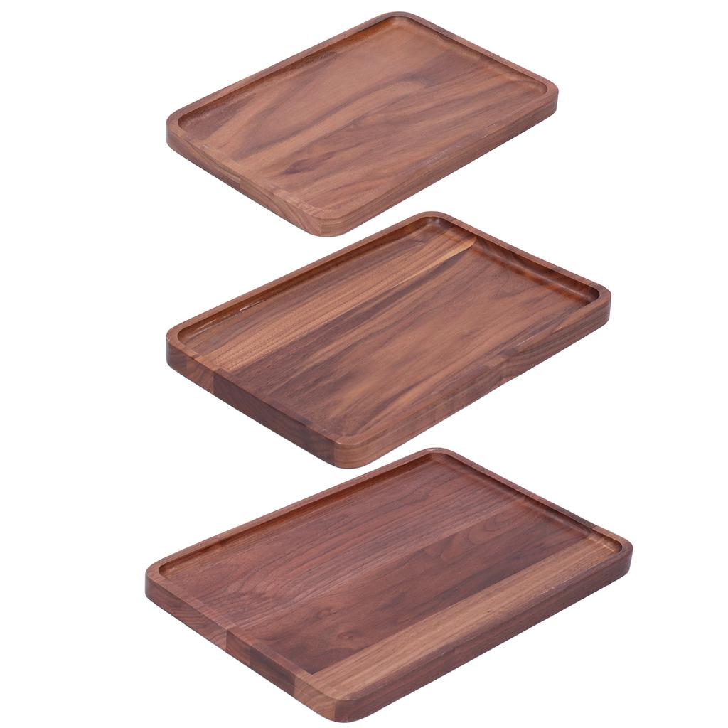 Walnut Service Plate Square Decoration Fruit Food Dessert Plate Tray Wooden BBQ Plate