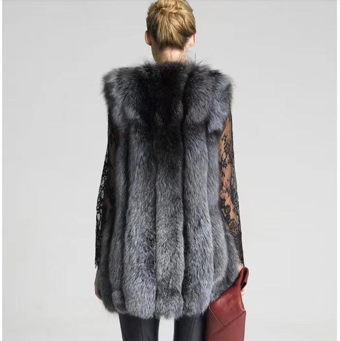 New Women's Mid-Length Faux Leather Coat with Faux Fox Fur Collar - Thickened European Style Fashion for Autumn and Winter