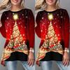 Stylish Women Christmas Tree Tops Long Sleeve Casual Xmas Pullover T Shirt Blouse