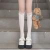 Women Lolita Lace-edge Bow Velvet Stockings Mid Leg Socks Thin Breathable Soft Cute College Style Kawaii JK Knee High Calf Socks