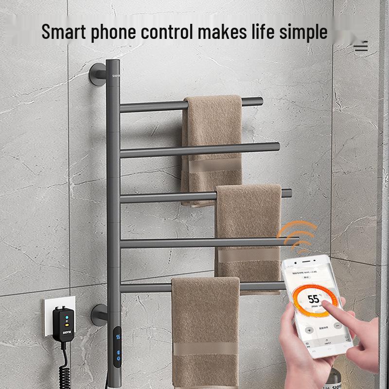 Compact Rotatable Carbon Fiber Heated Towel Rack with Drying & Sterilization