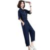 Denim jumpsuit women's summer new European fashion design sense temperament slim and thin pants tide