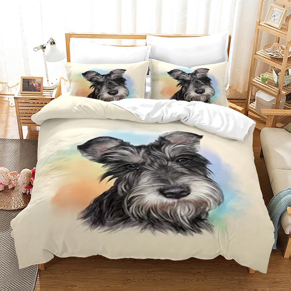 Cartoon Dog Duvet Cover Lovely Illustrated Pet Puppy Animal Abstract Painting Art Bedroom Decorations Quilt Cover for Children