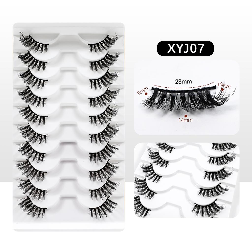 10 Pairs Half Lashes Free Shipping Fluffy Wispy Natural False Eyelashes Cheap Makeup Cat Eye Eyelashes