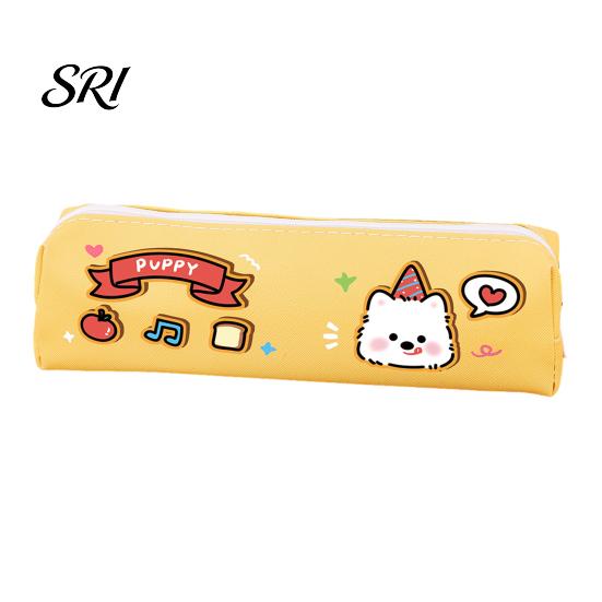 Cute Animal Pencil Pouch Puppy Case Large Capacity Cartoon Healing Pattern Students Stationery Bag for Pens Markers Back-to-School Gift Ruler