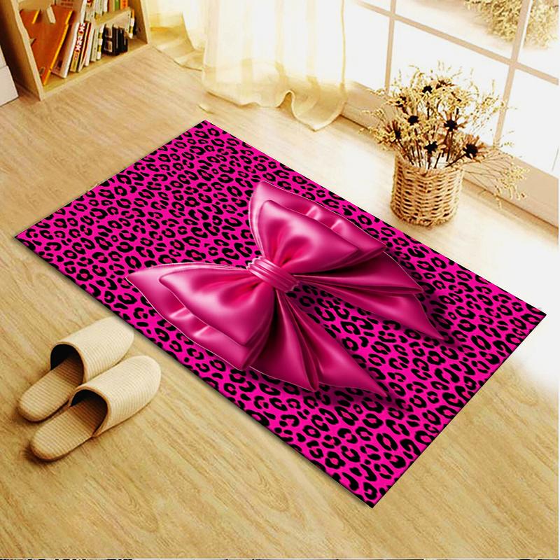 Nouveau Tapis Rose et Noir avec Nœud 2025 pour Salon Chambre Maison Décoration Canapé, Tapis de Sol Antidérapant pour Jouer les Enfants28