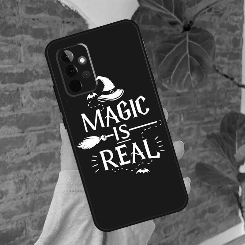 Halloween Witch Cat Phone Case For Samsung Galaxy A55 A35 A25 A15 A52 A32 A12 A51 A71 A13 A33 A53 A14 A34 A54