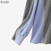 ZANZEA Women Casual V-Neck Long Sleeve Patchwork Blouse