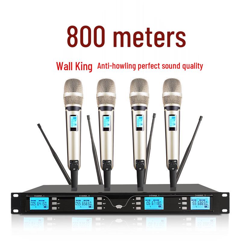 

Free Shipping NXG True Diversity Wireless Microphone System with Four Channels, Anti-Howling, and Eight-Antenna Receiver for Conference Performance Official Standard