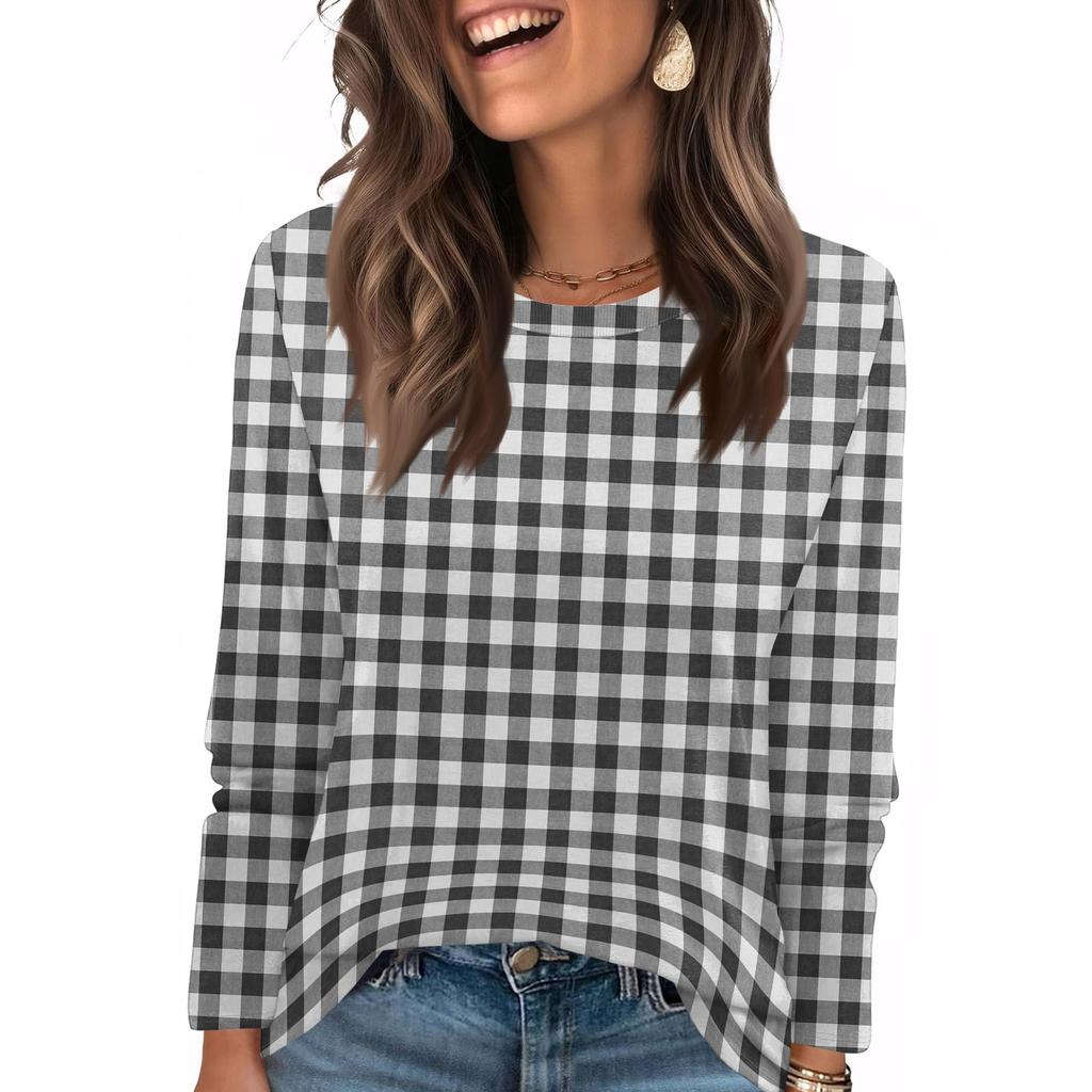 Košile s dlouhým rukávem pro ženy Roztomilý potisk Grafika Trička Halenky Běžné Velikosti Zásadní topy Pulovr