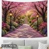 2D Flat - 2D Flat - 2D Flat Print 1pc Tapestry Cherry Blossom Tunnel Pathway Wall Hanging, Spring Garden Light Ambiance Decor Ideal Interior Decor for