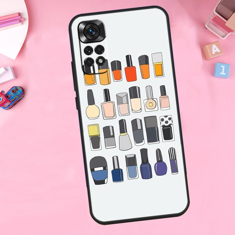 Nail Polish Bottles Collection For Xiaomi Redmi Note 13 14 9 10 11 12 15 Pro Plus Phone Case For Redmi 15 C 14C 10C 12C 13C